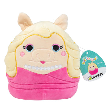 Squishmallows Original 8-Inch Miss Piggy - The Muppets Show - Official Jazwares Disney Plush - Collectible Soft & Squishy Stuffed Animal Toy - Add