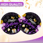 VVBray 20Pcs Birthday Plates Purple Birthday Decorations 9Inch Disposable Paper Plates Purple Party Tableware Dessert Plate Set,for Happy Birthday