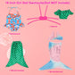 Barwa 18 Inch Doll Clothes Accessories 3 Sets Princess Mermaid Tail Outfits Dress Swimsuit Bikini Tops Underwear Swimwear for 18 Inch Dolls