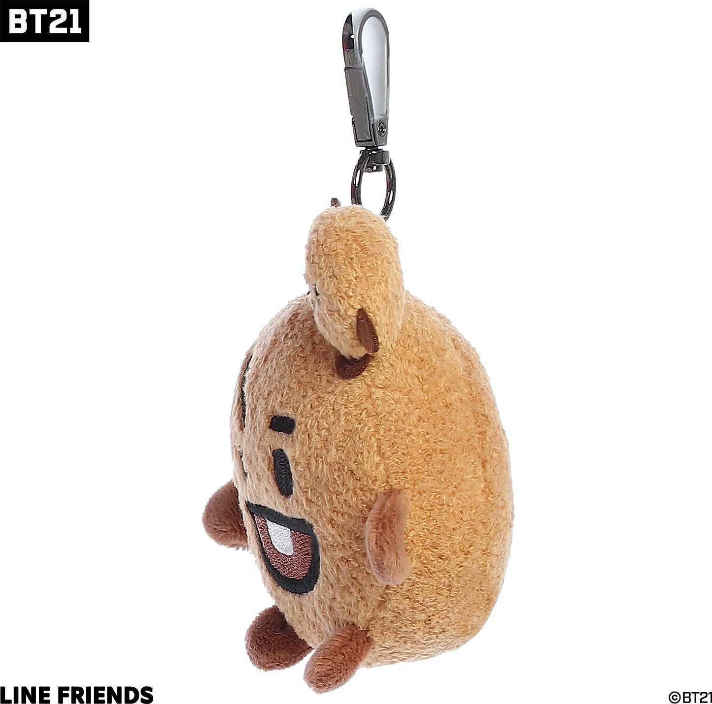 Aurora Lovable BT21 SHOOKY Clip-On Stuffed Doll - Collectible Fun - Delightful Cuteness - Brown 4 Inches