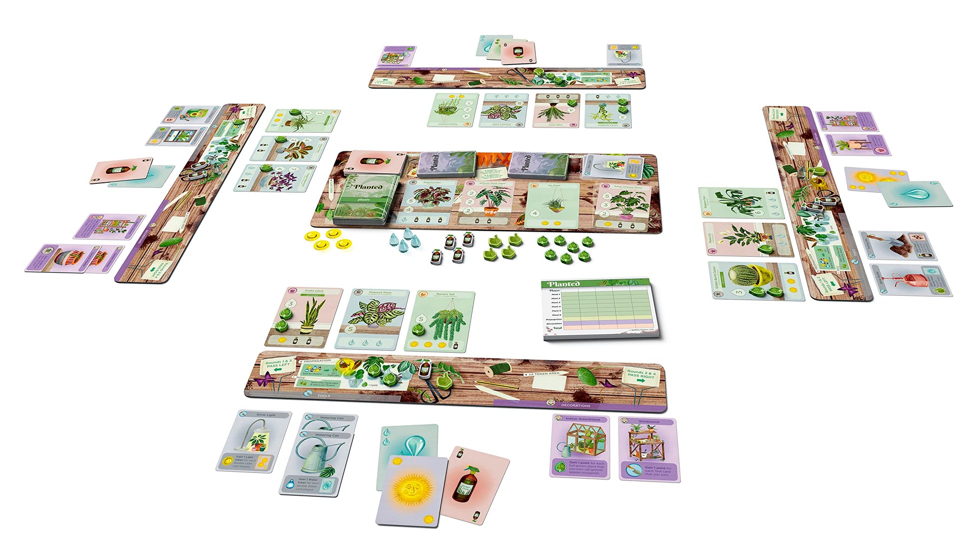Buffalo Games Planted Strategy Board Game - 2-5 Players, Ages 10+ - Grow 42 Unique Houseplants & Manage Resources in Strategy Games - Family Board