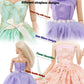 17 Pcs Wedding Clothes and Accessories for 11.5 inch Doll Set, 3 Pcs Fashion Party Gown Dresses 14 pcs Shoes, Crowns, Necklaces, Handbag, Fairy Wands