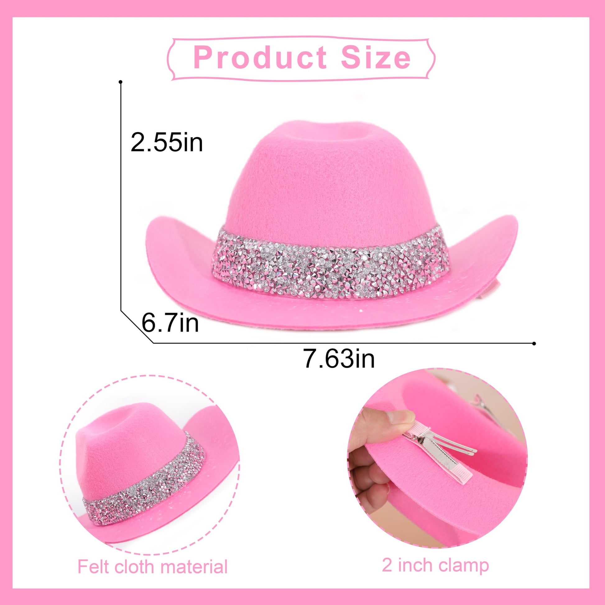 PATRDIO Cowgirl Mini Hat-Country Western Themed Party Decoration,Baby's Birthday decor,my first rodeo decorations girl?Bridal Party Bachelorette