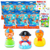 Blippi Bath Toys Blind Bag Figures Set -- 6 Pack Bundle With Bath Squirter Figures Plus Stickers | Mystery Toy Party Favors for Kids