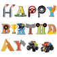 Monster Truck Birthday Banner Monster Truck Birthday Decorations Pre-Strung Monsters Trucks Happy Birthdays Banner Monsters Trucks Banners Cars B-day