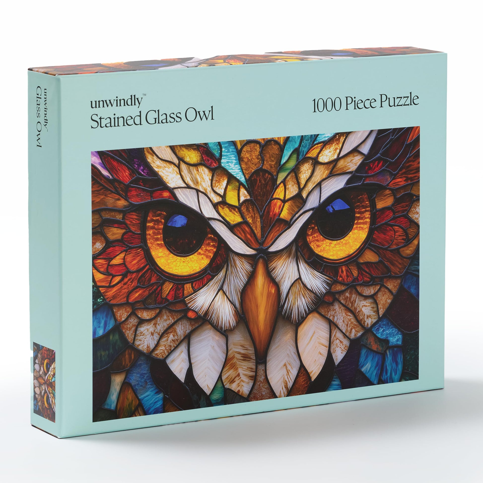 Stained Glass Owl Jigsaw Puzzle for Adults - 1000 Piece Puzzle with Bonus Poster Included, Unique Design & Vibrant Colors