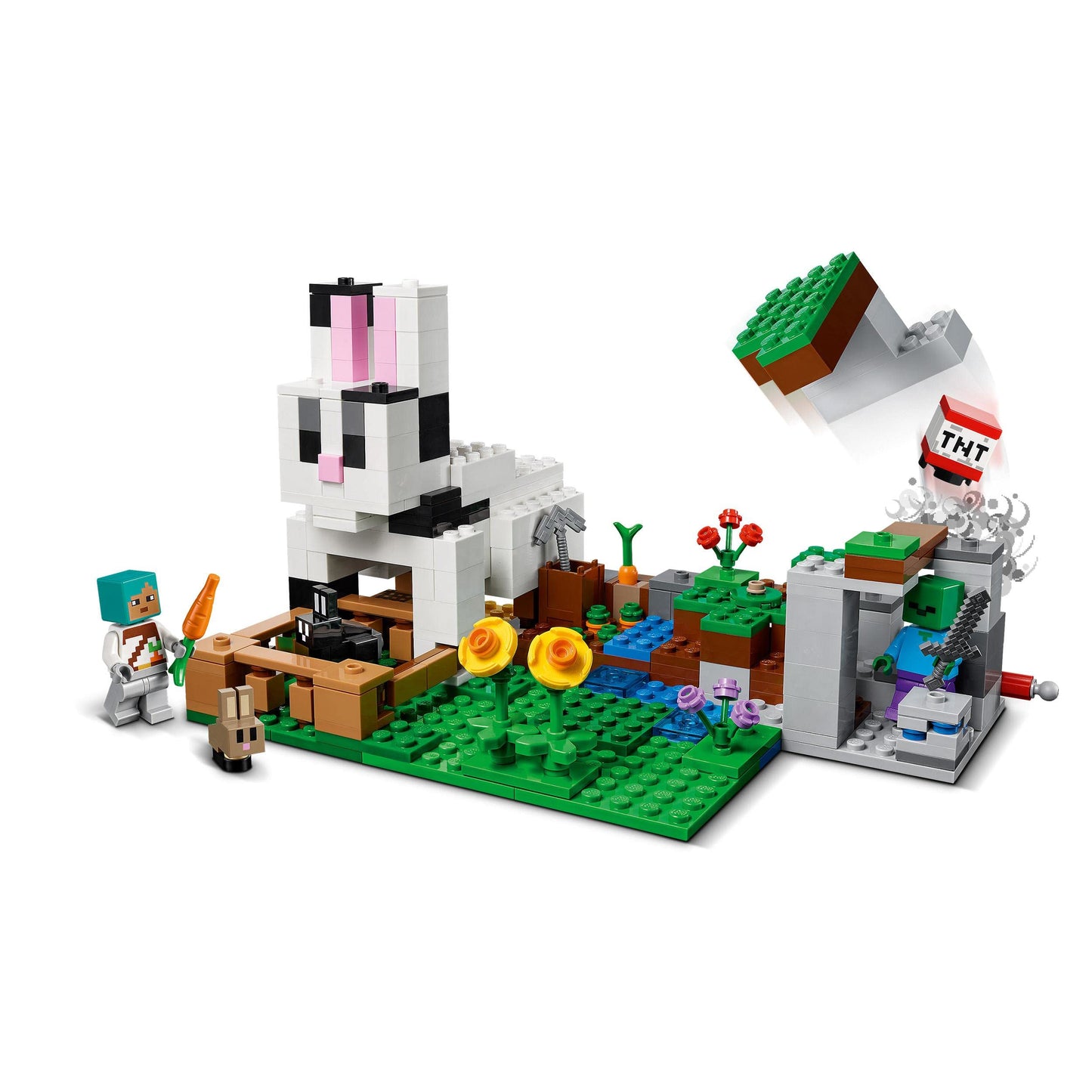 LEGO Minecraft The Rabbit Ranch House Farm Set, 21181 Animals Toy for Kids, Boys and Girls Age 8 Plus with Tamer and Zombie Figures