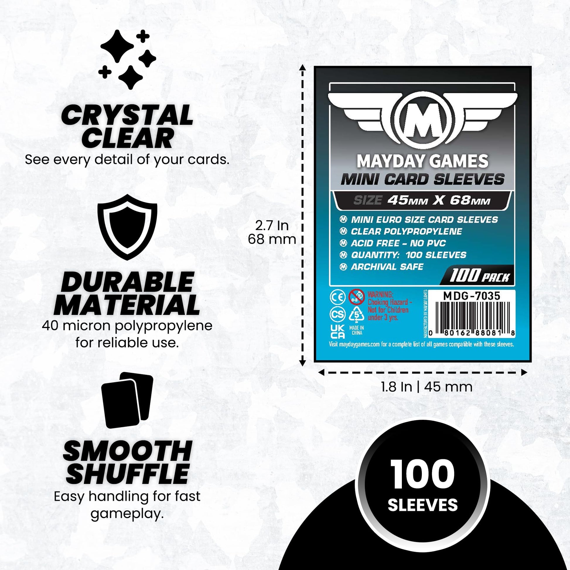 Mayday Games Mini Card Sleeve 45 MM X 68 MM pack of 100