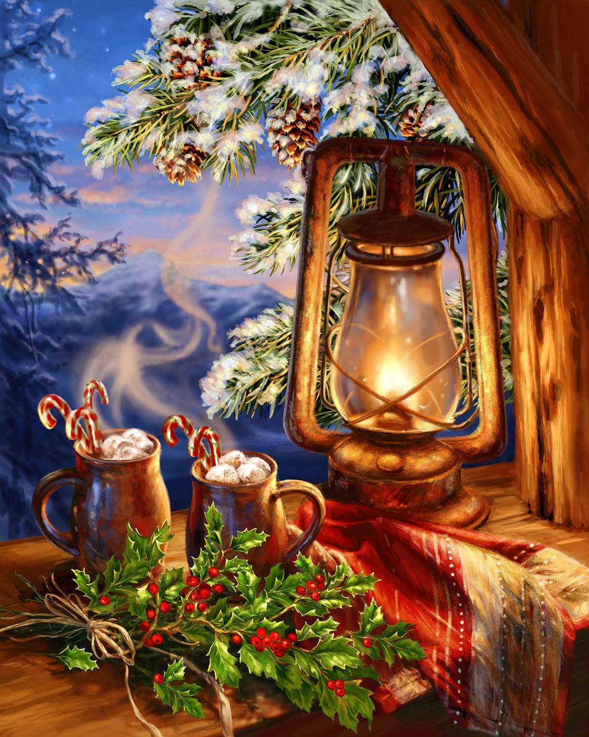 Springbok - 1000 Piece Jigsaw Puzzle for Adults - Christmas Morning Cocoa - Winter Holiday 1000 pc Large Piece Puzzle - Unique Cut Interlocking Pieces