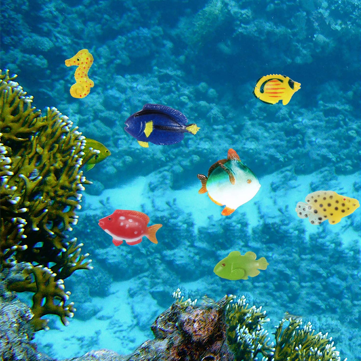Boao 48 Pcs Small Plastic Fish Toys Assorted Mini Fish Party Favor for Kid