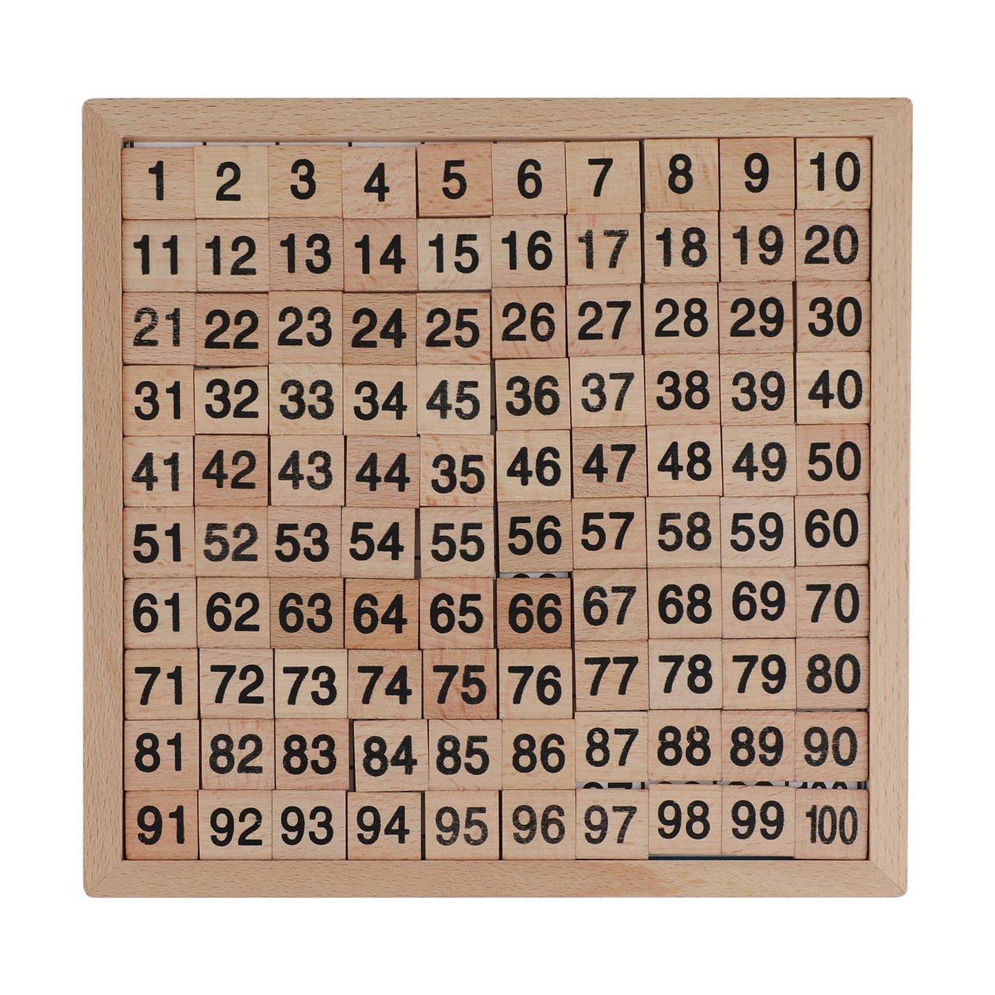 Fubeasi Montessori Game Wooden Hundred Board Number Chart Number Grid Educational Game for Kids