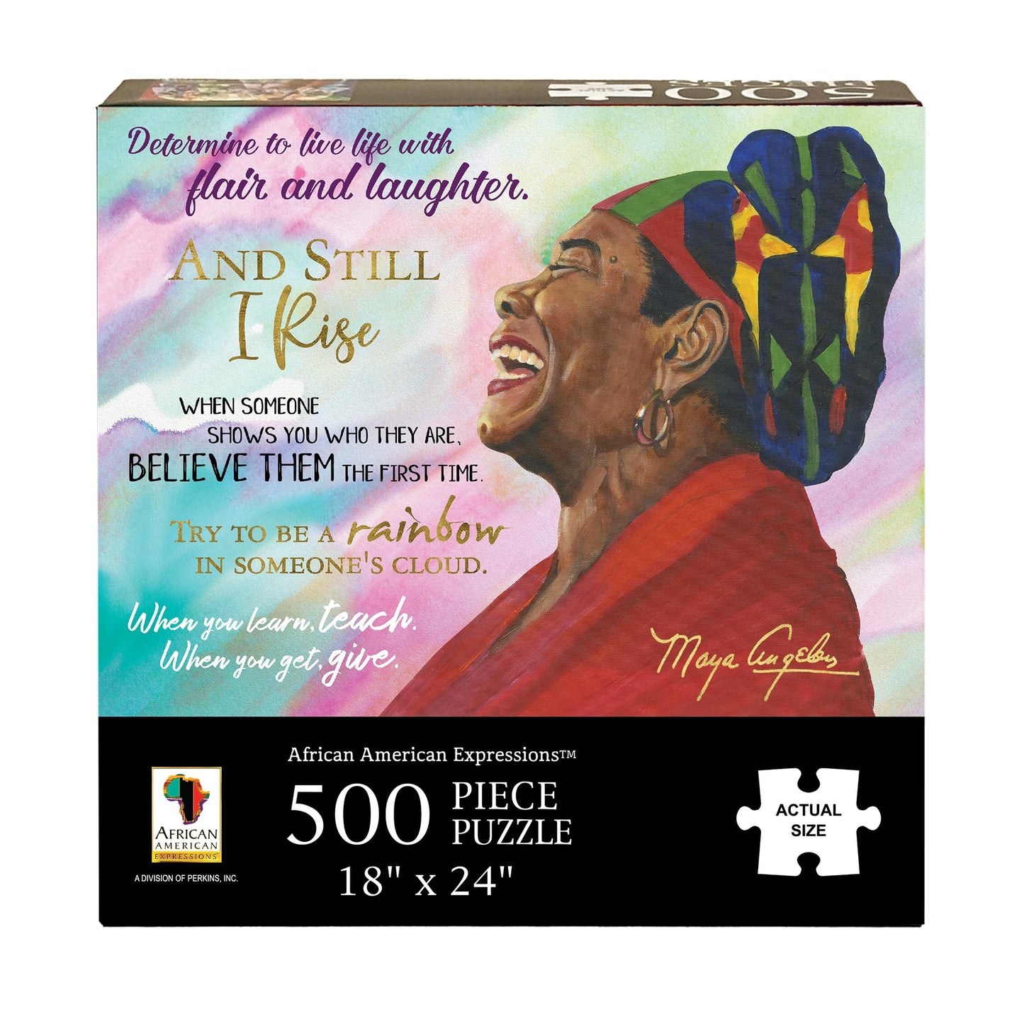 African American Expressions Maya Angelou Quotes Puzzle - 500 Piece Jigsaw Puzzle for Adults - Inspirational Gift for Women