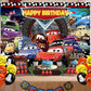 Cartoon Race Car Birthday Party Decoration,Lightning Party Photo Background 5 x 3 FT and 18 Pcs Balloon,Merch Party Backdrop Supplies
