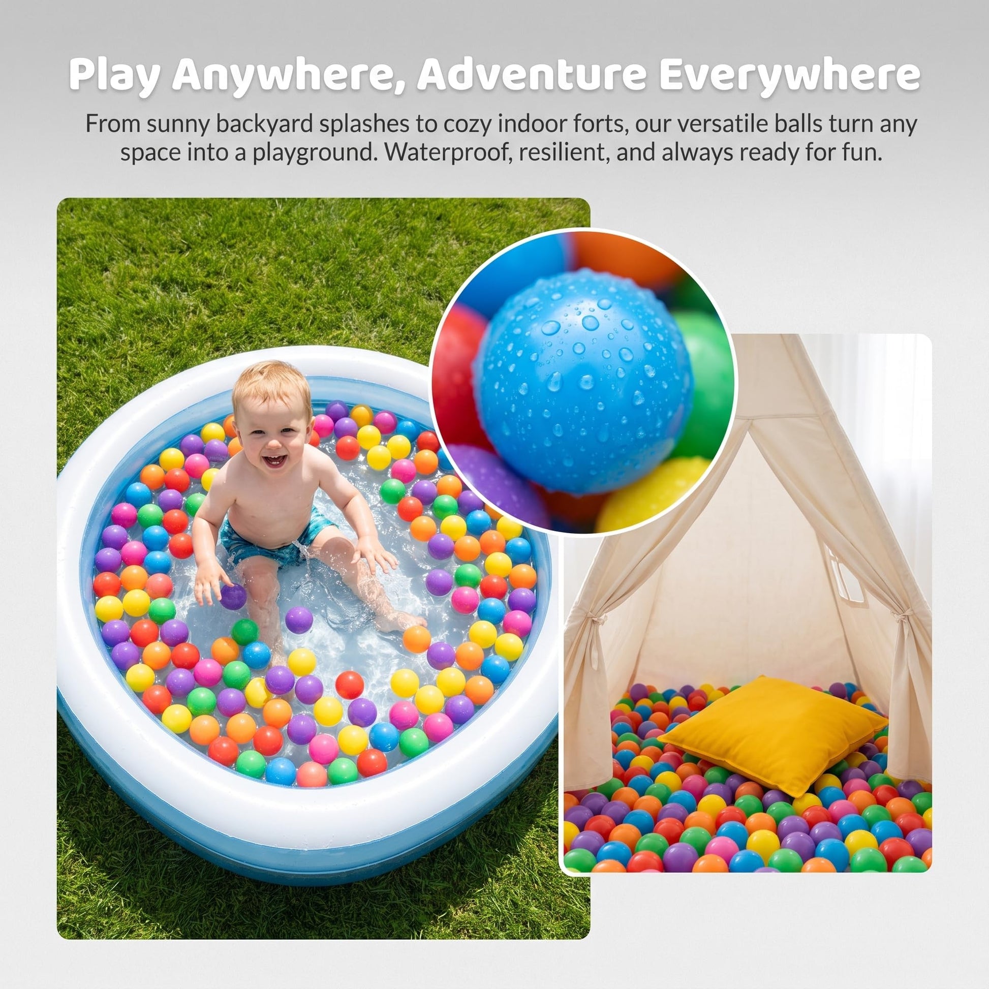 Plastic Ball Pit Balls 50/100/200/400 Pack for Baby Toddler Kids Play