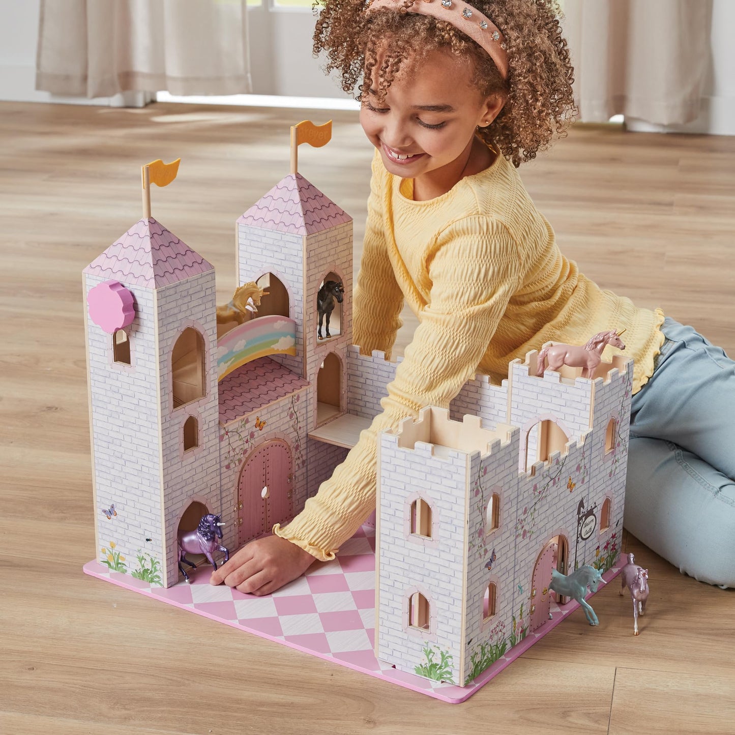 Breyer Horses Stablemates Series | Unicorn Magic Deluxe Wood Castle Playset | B-SM-10665