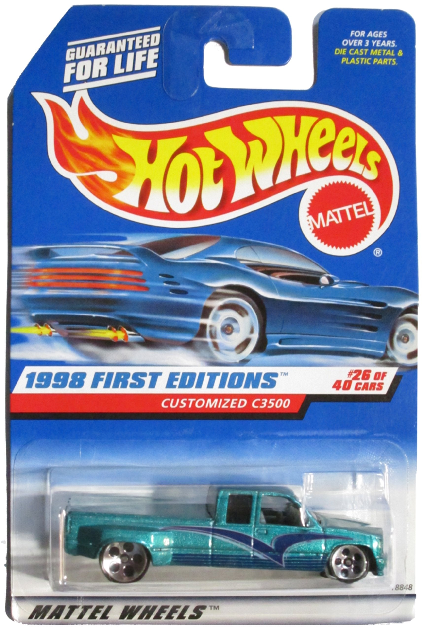 Hot Wheels - 1998 First Editions - Customized C3500 - Chevy Pickup - Die Cast - Green - #26 of 40 - Collector #663 - Limited Edition - Collectible