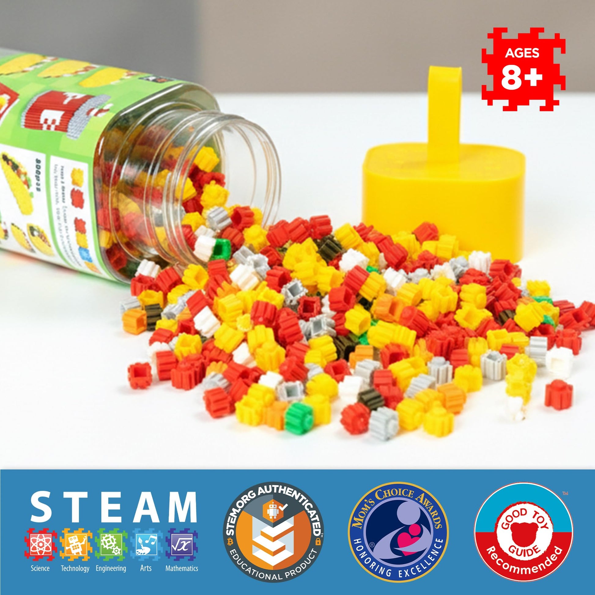 Pix Brix Pixel Art Kit Puzzle Bricks - Food Series, Taco & Drinks - Patented Building Brick Set to Recreate Your Favorite Food, Includes 808 Pieces