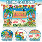 DMIGHT 101PCS Hawaiian Themed Party Decorations Set, Tropical Beach Aloha Summer Party Supplies, Including Backdrop, Table Skirt, Honeycomb