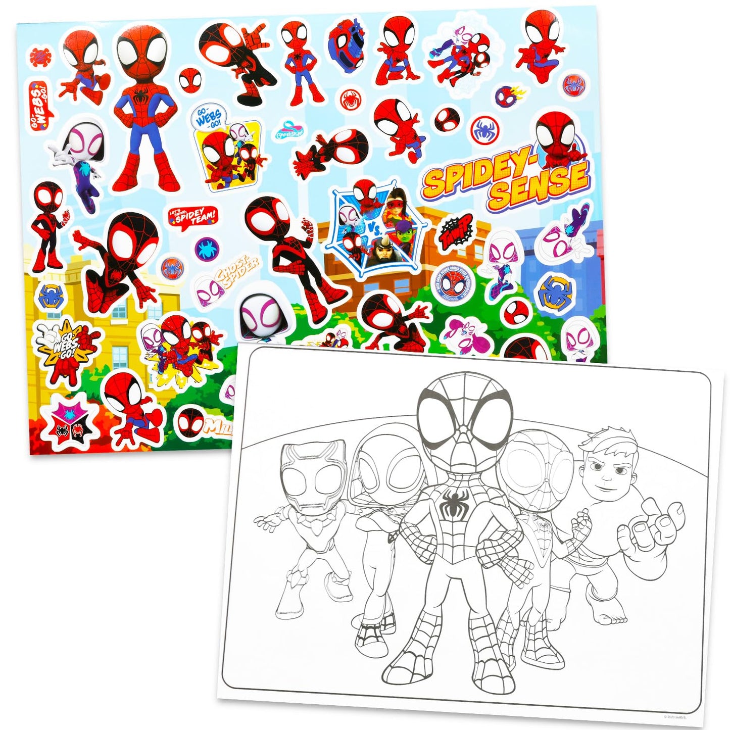 Spidey and Friends Paint with Water Set for Kids, Toddlers Age 3+ - Bundle with 40 Page Cute Cartoon Mess-Free Water Coloring Book for Ages 3 4 5 6 7