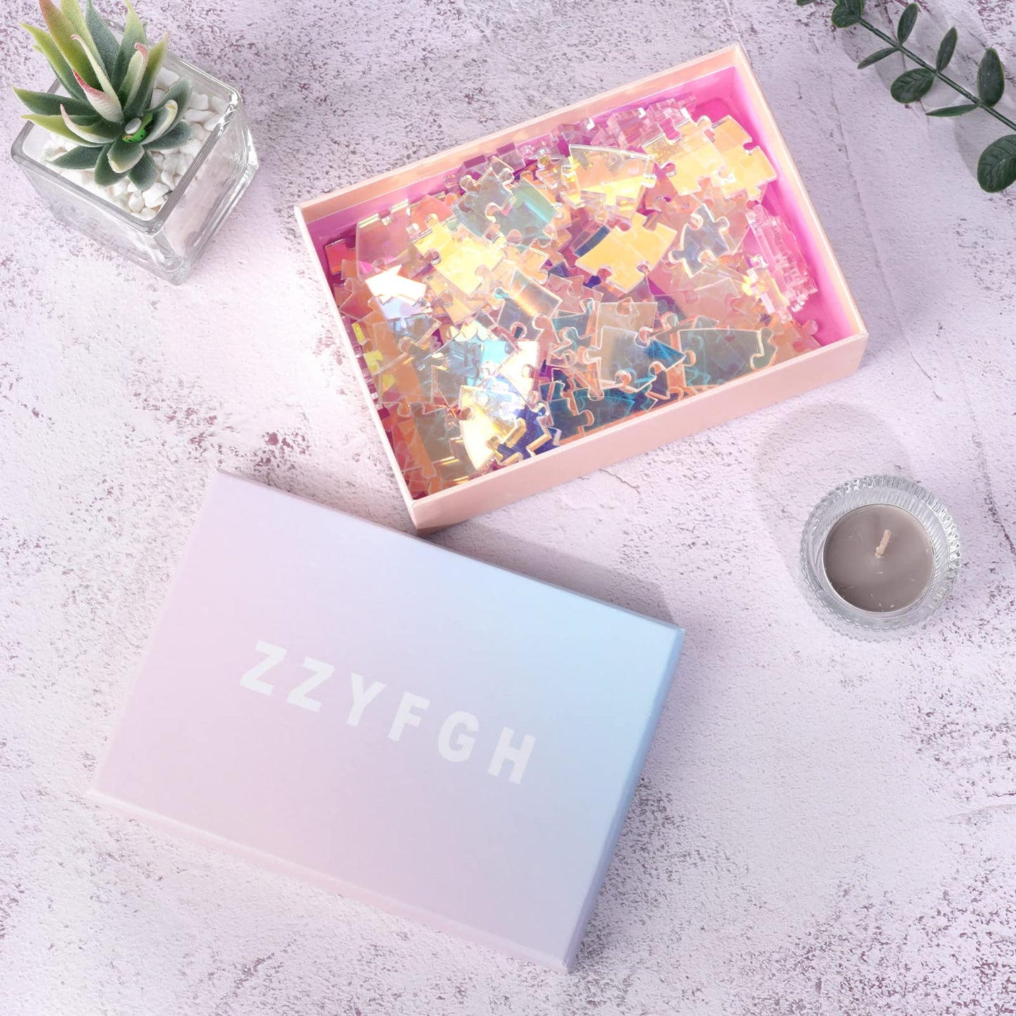 ZZYFGH Round Jigsaw Puzzle, Impossible Challenge 120 Pieces Color Changing Iridescent Acrylic Difficult Puzzles Game for Adult