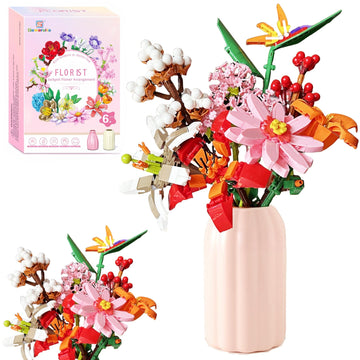 Sawaruita Flower Bouquet Botanicals Building Blocks Set for Adults