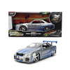 Jada Toys Fast & Furious 1:24 Scale Anniversary Edition 2002 Nissan Skyline GT-R (BNR34) Die-Cast Car with Brush Metal Finish - Collector Hobby