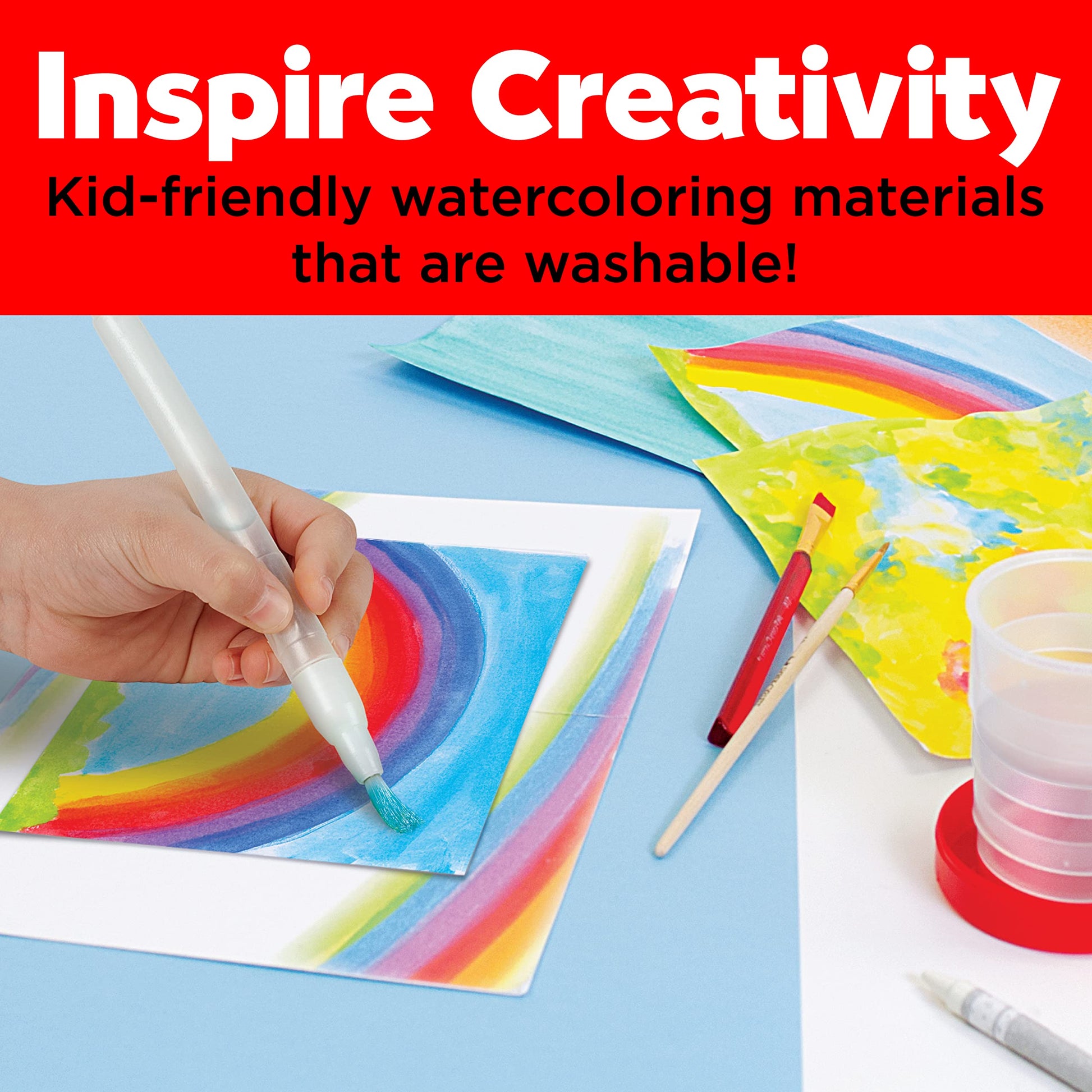 Faber-Castell Young Artist Learn to Watercolor - Watercolor Paint Set for Kids Ages 5+, Kid-friendly and Washable Watercolor Paint (Packaging May