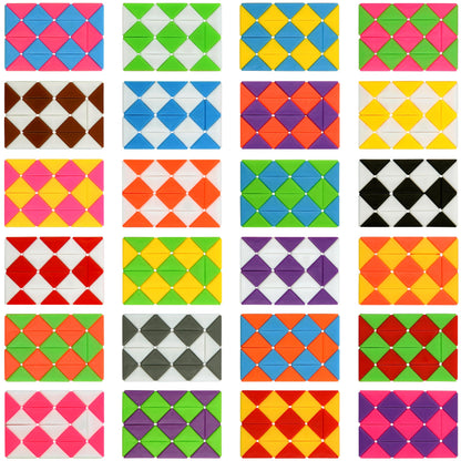 Neureyte 35 Pack 24 Blocks Magic Snake Cube Toy,Fidget Mini Snake Cube Puzzle Toy for Kids,Mini Plastic Puzzle Cube Toy for Kids Party