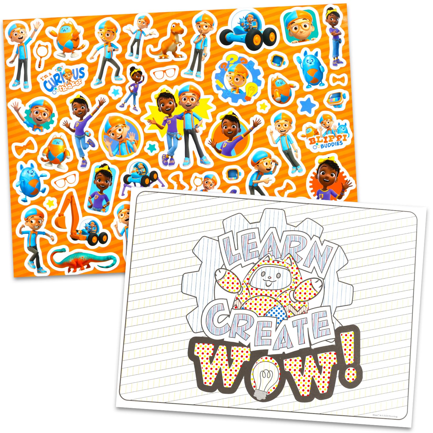 Blippi Paint with Water Set for Kids, Toddlers Age 3+ - Bundle with 40 Page Cute Cartoon Mess-Free Water Coloring Book for Ages 3 4 5 6 7 8 and More |