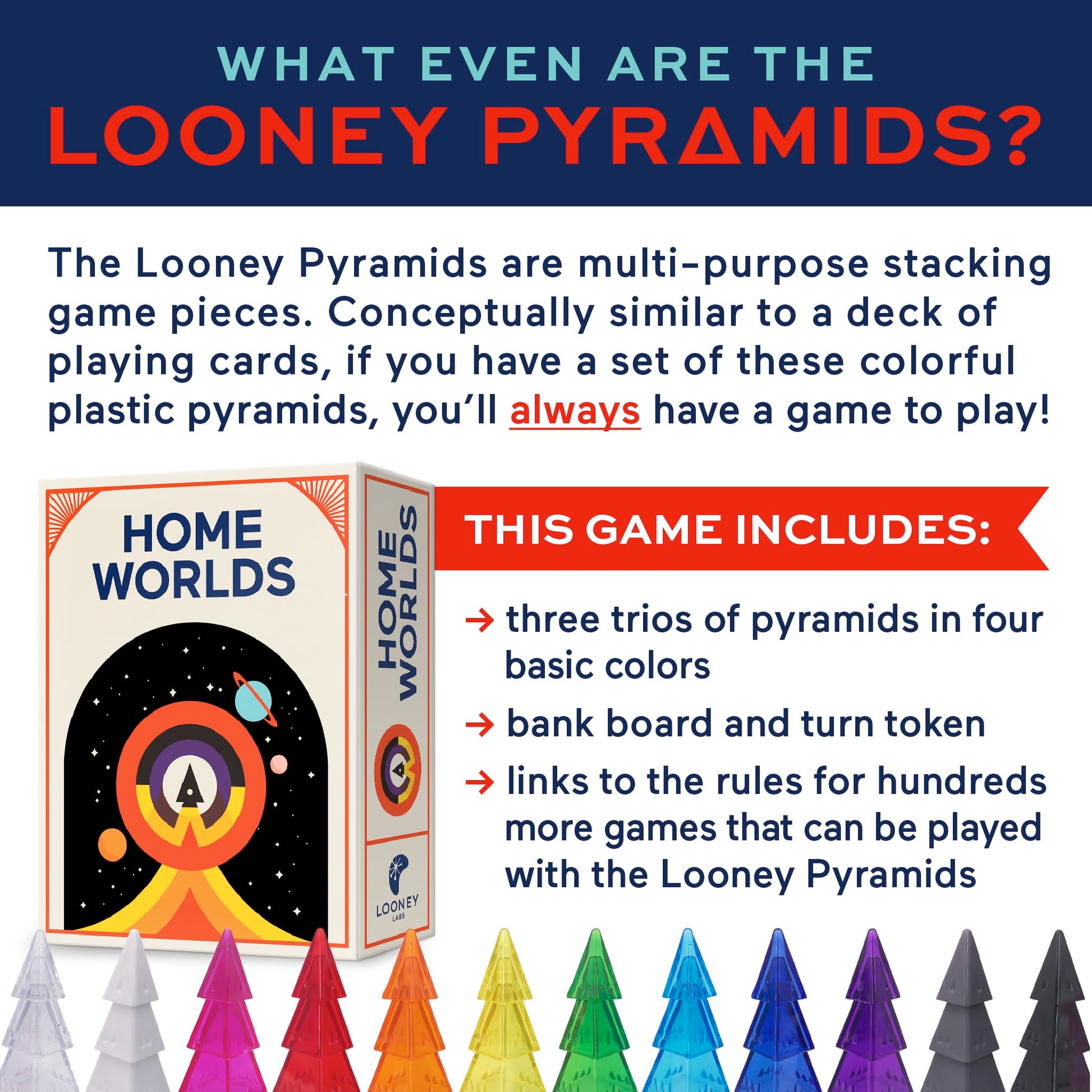 Looney Labs Homeworlds Pyramid Strategy Game - Deep Space Warfare for Two Players