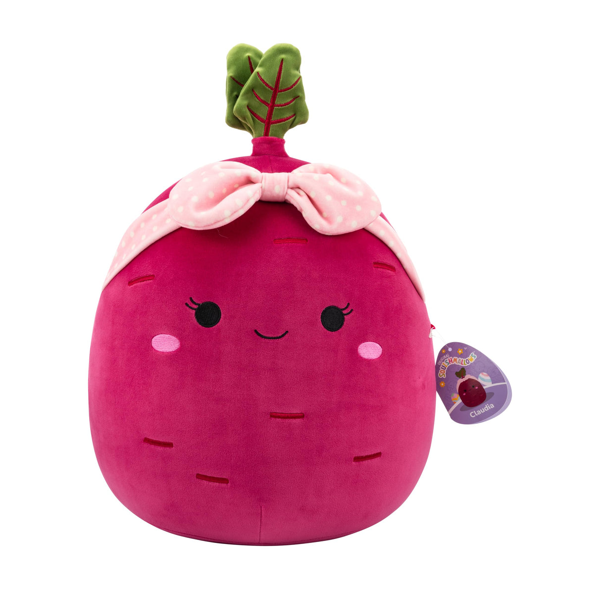Squishmallows Original 14in Claudia The Purple Beet with Pink Headband - Official Jazwares Plush (Large)