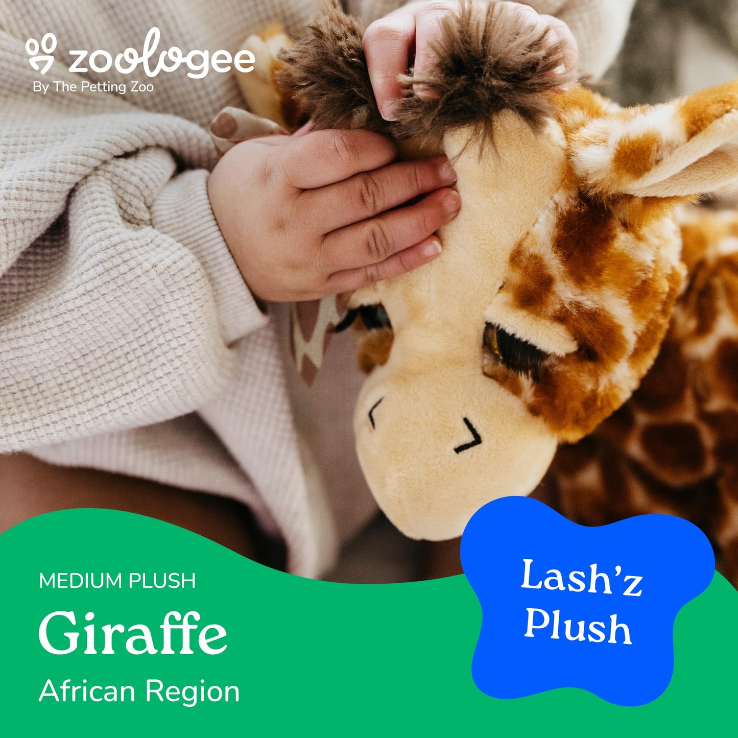The Petting Zoo, Lash'z Giraffe Stuffed Animal, Gifts for Girls, Plush Toy 12 inches