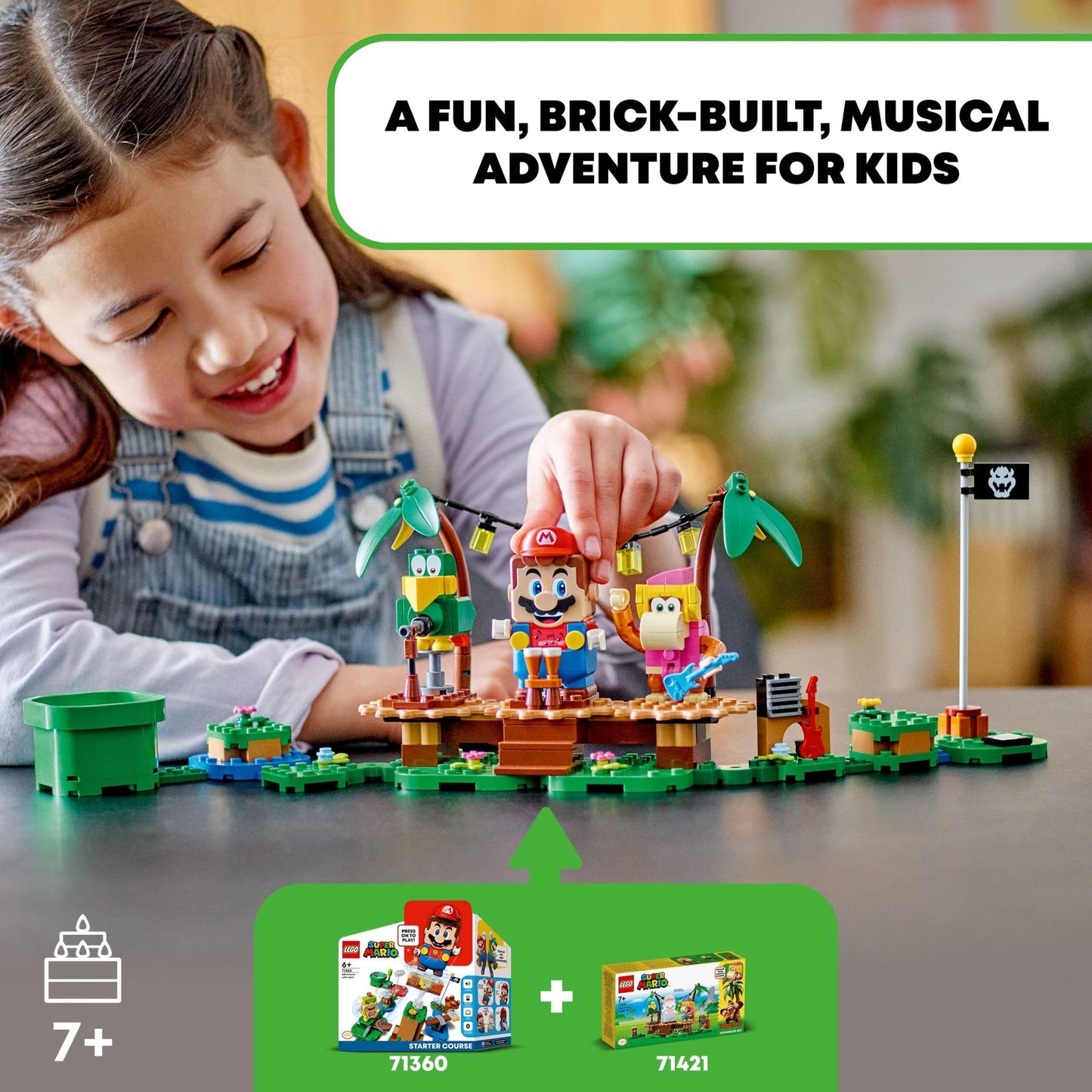 LEGO Super Mario Dixie Kong’s Jungle Jam Expansion Set 71421, Super Mario Gift Set for Boys and Girls Ages 7-9, Buildable Toy Game Featuring 2 Brick