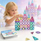 LAYVIC 60PCS Mini Magnetic Tiles Unicorn Toys for Girls Age 4-6, Travel Toys Magnet Tiles Magnetic Blocks, STEM Building Toys for Kids Ages 3 4 5 6 7