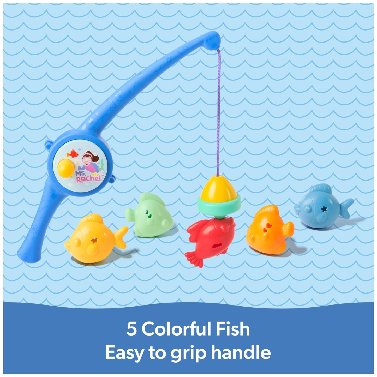 Ms. Rachel Official Counting Fishes Playset with 5 Floatable Toy Fish, Educational Toys & Toddler Toys for Girls & Boys Ages 2-3+ Years