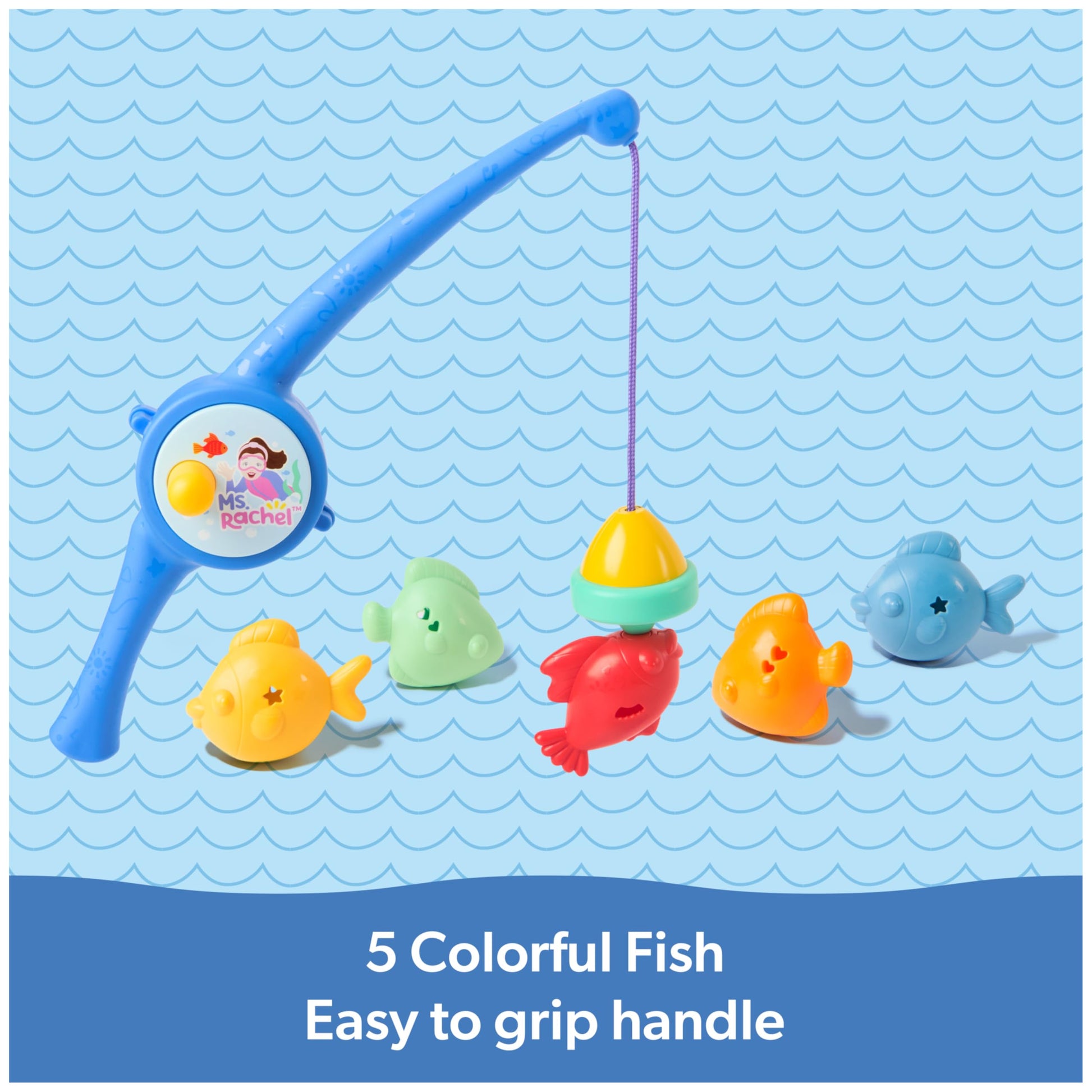 Ms. Rachel Official Counting Fishes Playset with 5 Floatable Toy Fish, Educational Toys & Toddler Toys for Girls & Boys Ages 2-3+ Years