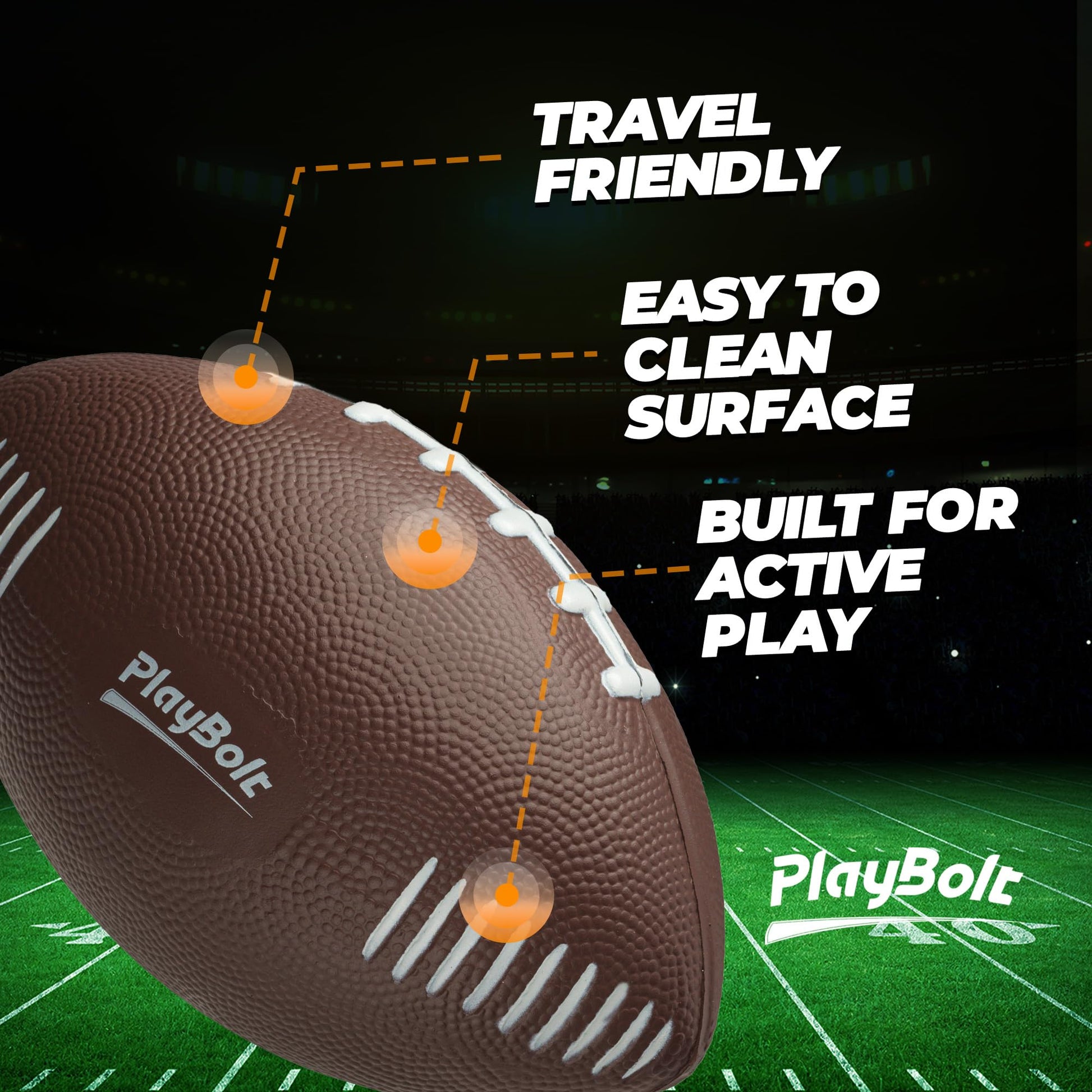 7.25" Foam Football for Kids & Toddlers - Easy Grip Small Youth Football Toy - Soft Mini Football for Little Hands, Play Ball Sports Toy Gifts