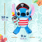 Kids Preferred Disney Baby Pirate Stitch Holding Little Scrump, Plush Stuffed Animal Toy, Embroidered Details, for Baby and Toddler Boys & Girls