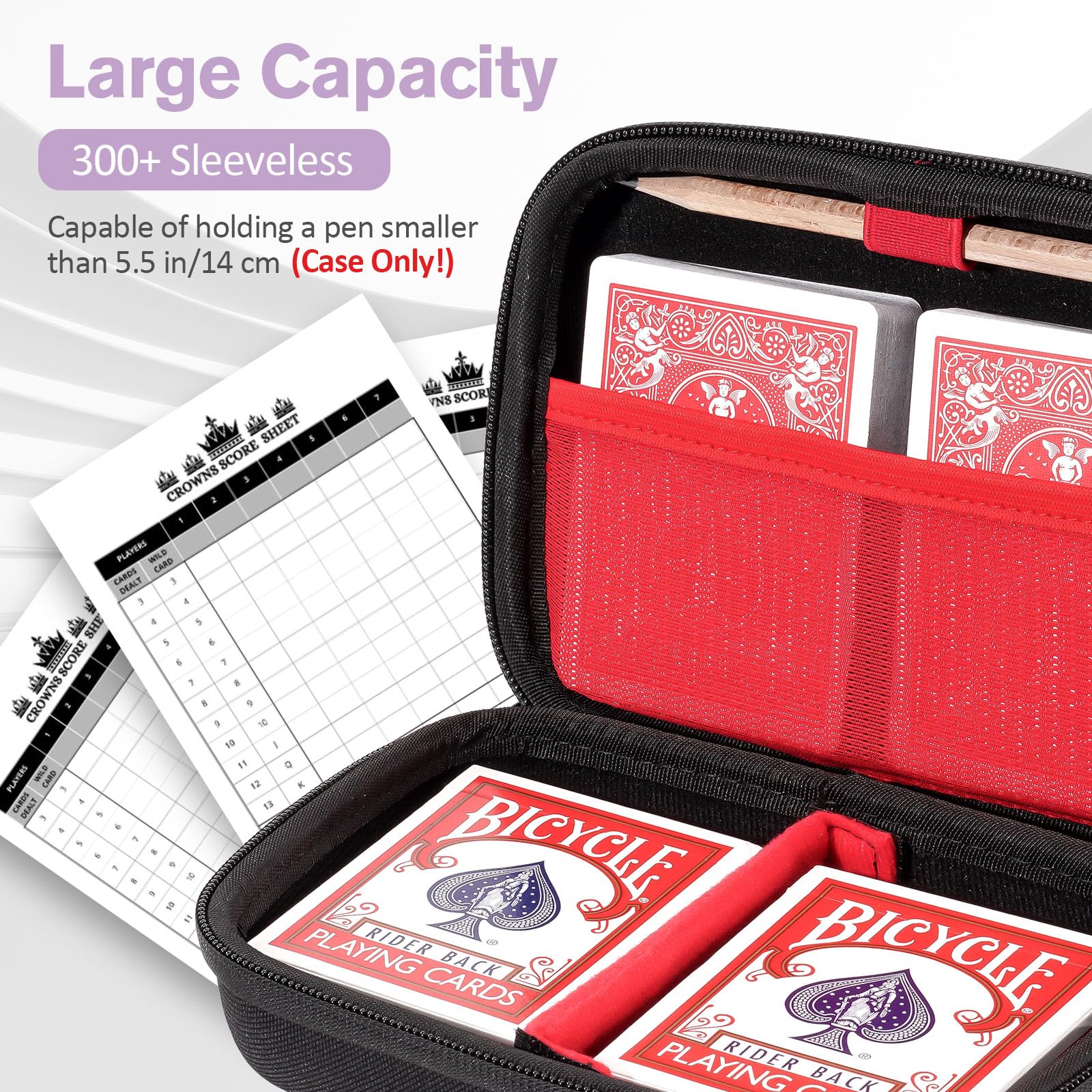 ProCase Hard Playing Card Game Carrying Case, Travel Storage Box Holds 300+ Trading Cards, Bag Holder for Classic Board Game UNO, Five Crowns?SKYJO