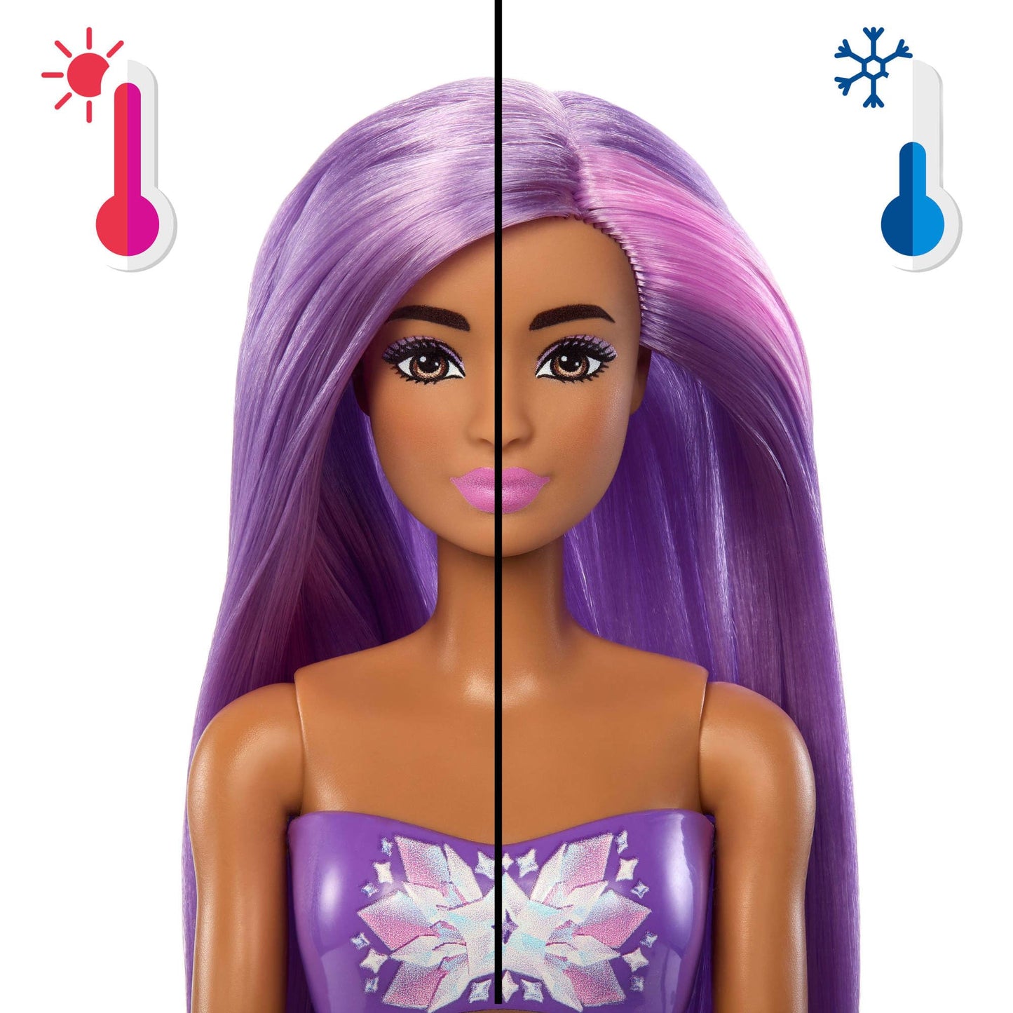 Barbie Color Reveal Mermaid Series Doll & Accessories with 6 Surprises Including Color Change & Charms (Styles May Vary)