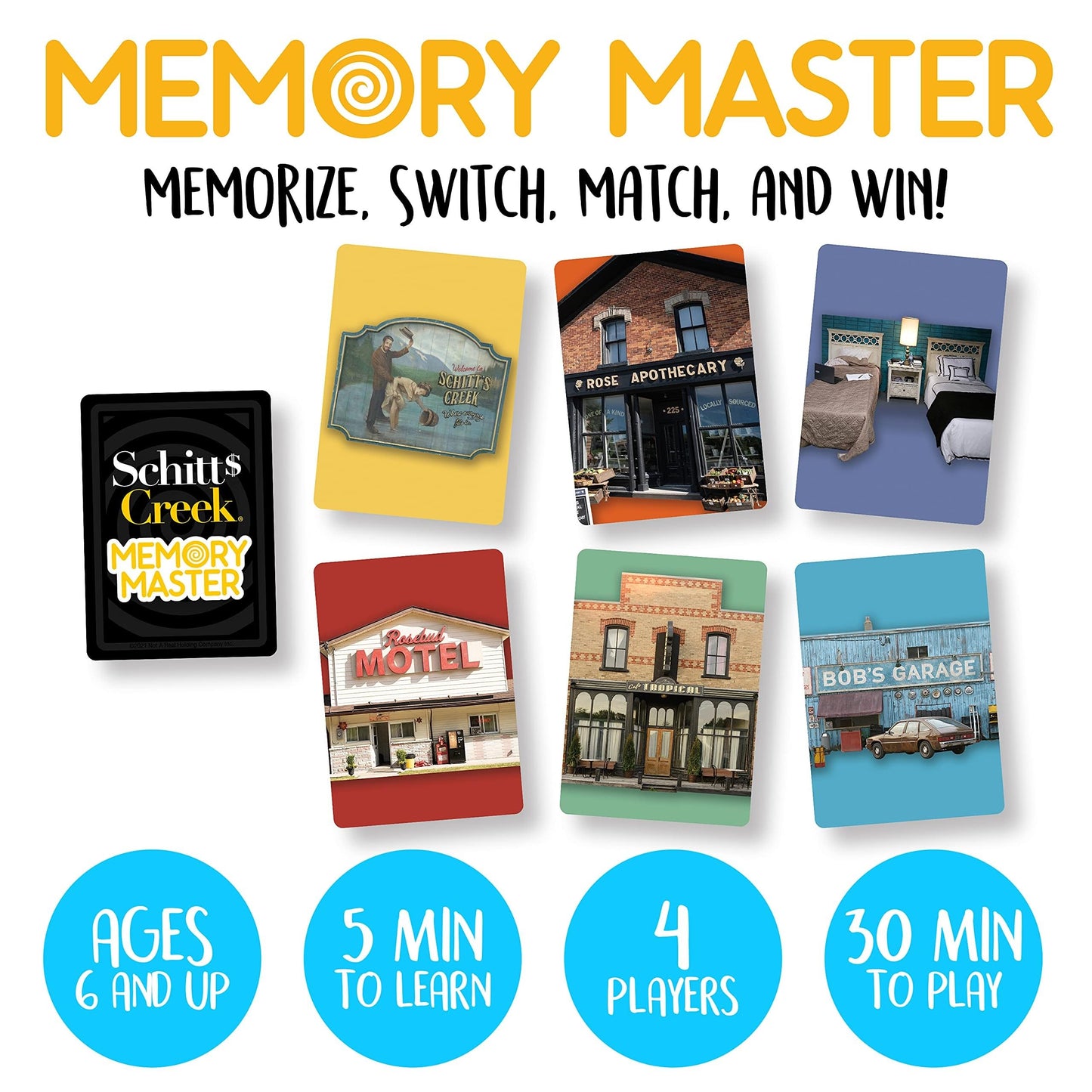 AQUARIUS Schitt's Creek Memory Master Card Game - Fun Family Party Game for Kids, Teens & Adults - Entertaining Game Night Gift - Officially Licensed