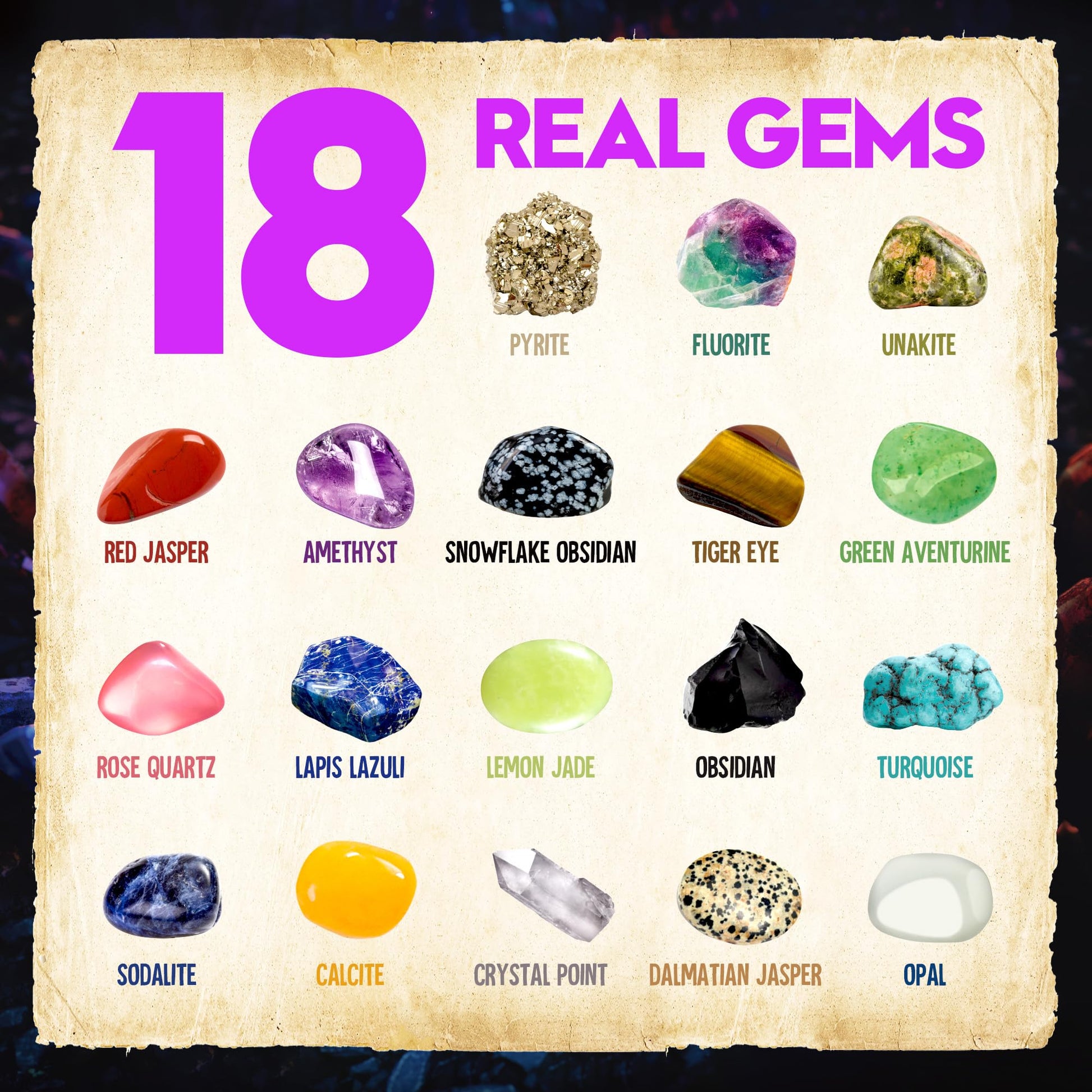 Jumbo Gemstone Dig Kit - Amethyst Excavation Science Toy for Kids Age 6-8+