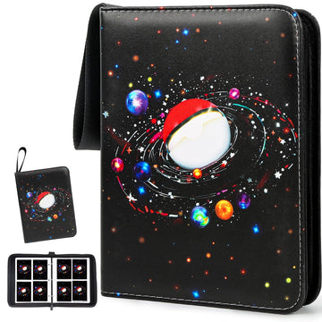 400 Pocket Trading Card Binder with 50 Removable Sleeves, Portable Zippered Card Holder, Collection Album Book Case Storage for MTG, TCG, Sports, Game
