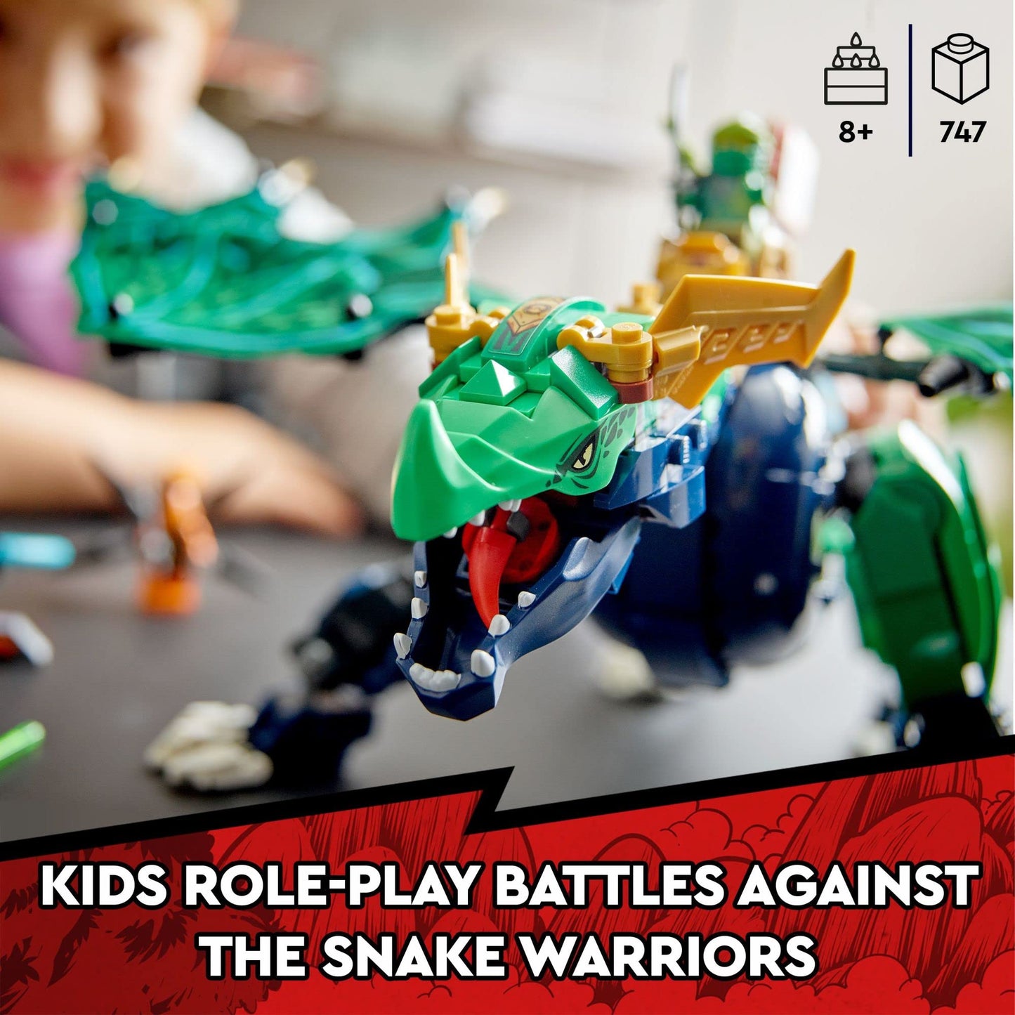 LEGO NINJAGO Lloyd’s Legendary Dragon Toy, 71766 Set with Snake Figures & NYA Minifigure, Collectible Mission Banner Series
