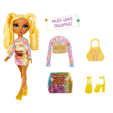 Rainbow High My Fashion Style Sunny, Yellow 11" Fashion Doll with Statement Outfit, Stylish Handbag, Great Toy Gift for Girls Kids Ages 4-12 Years