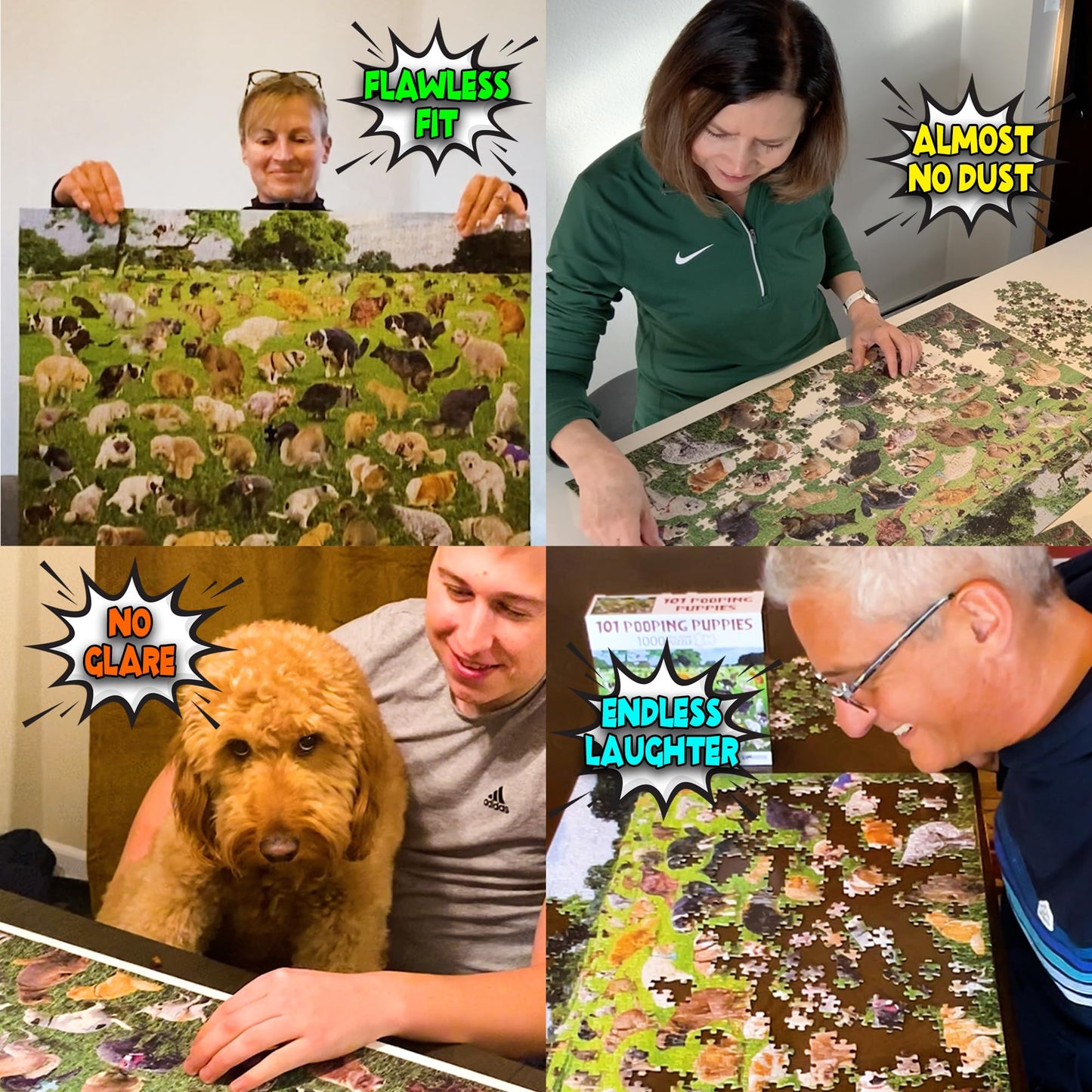 Funwares 101 Pooping Puppies Puzzle, 1000 Piece Jigsaw, Dog Lover Gag Gift