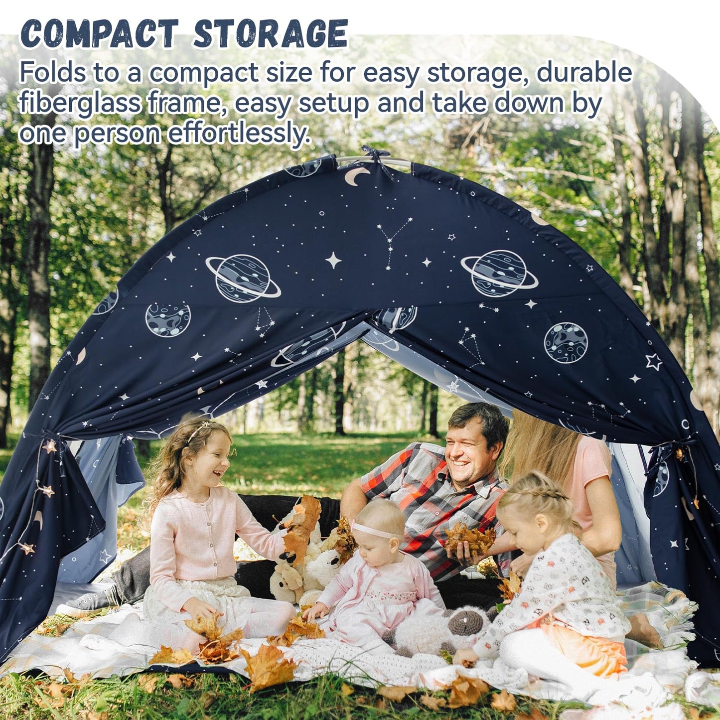 Twin Bed Tent Canopy, Space Galaxy Kids Indoor Sleep Tents