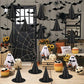 Famoby 12pcs Halloween Black Witch Hat with 157 FT Nylon Cord &120pcs Bat Sticker for Indoor Outdoor Home Yard Porch Ceiling Halloween Party