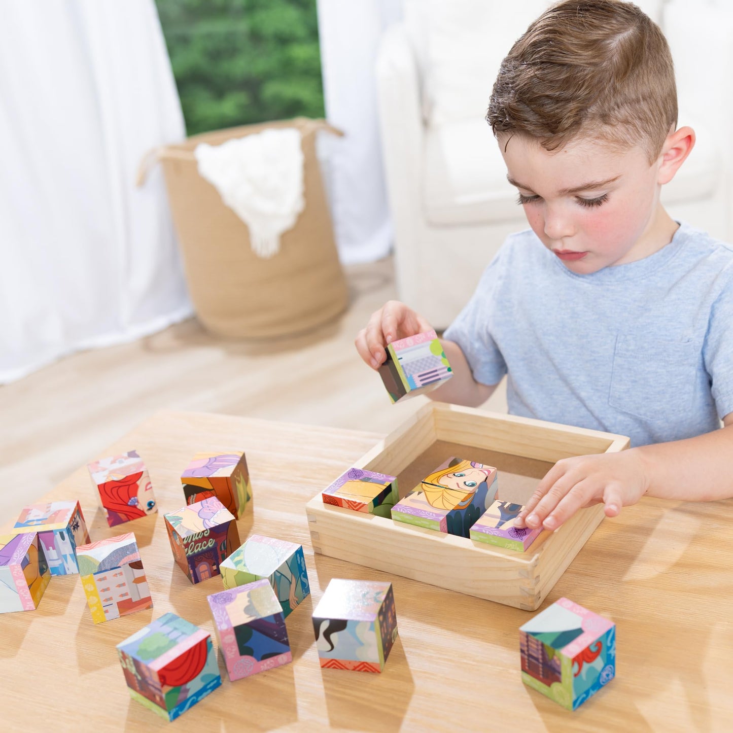 Melissa & Doug Disney Princess Wooden Cube Puzzle Blocks