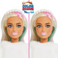 Barbie Cutie Reveal Advent Calendar & Doll, Blue & Pink Hair, 25 Surprises Include Clothes, Accessories & Color-Change Pets, Holiday Toy for Kids